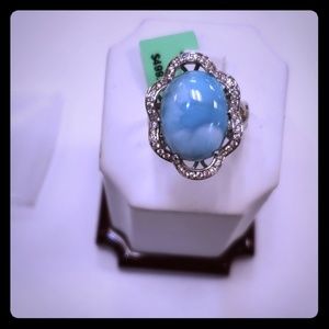 Sterling Silver Larimar Ring.
